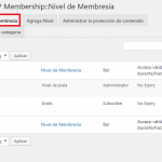 Añadir niveles de membresía usando simple membership plugin