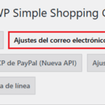 Ajustes de correo electrónico de wp simple shopping cart