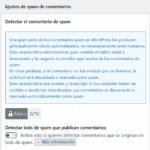 Ajustes de prevención contra el spam aios