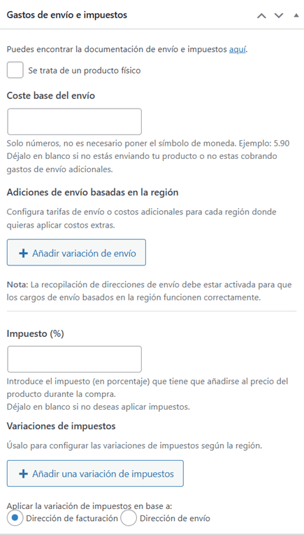 gastos-de-envío-impuestos-stripe-payments