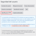 Ajustes de seguridad del usuario AIOS