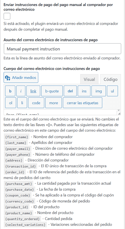 ajustes-de-envió-de-pago-manual-al-comprador-de-wp-express-checkout