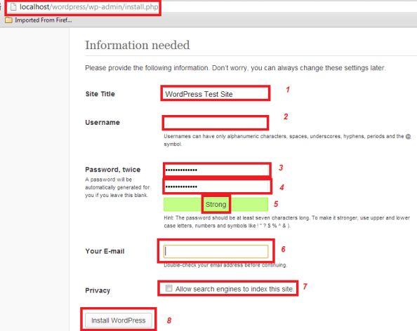 install-wordpress-local-install-information