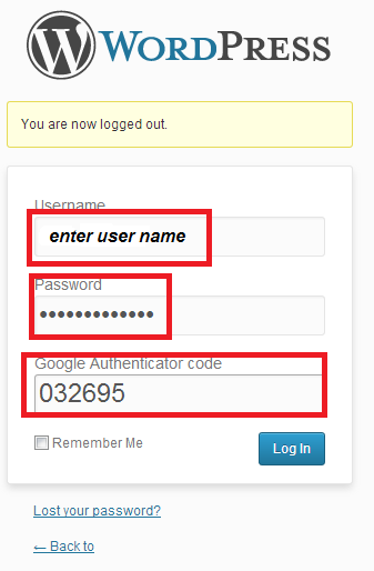 google authenticator code