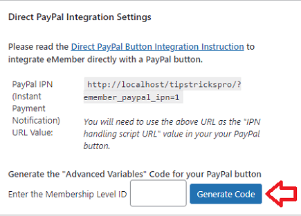 wp-emember-direct-paypal-integration-settings