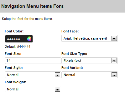 Suffusion-Custom-Style-Navigation-Bar-menu-item-font