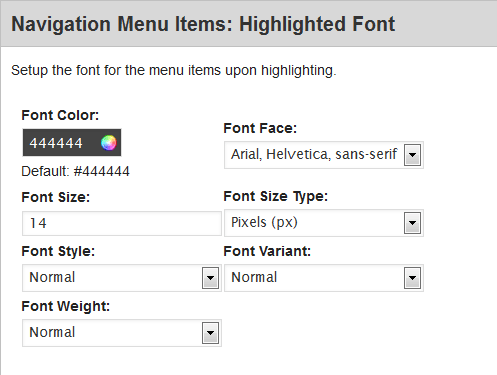navigation-bar-above-header-items-highlighted-font