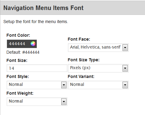 navigation-bar-above-header-menu-items-font