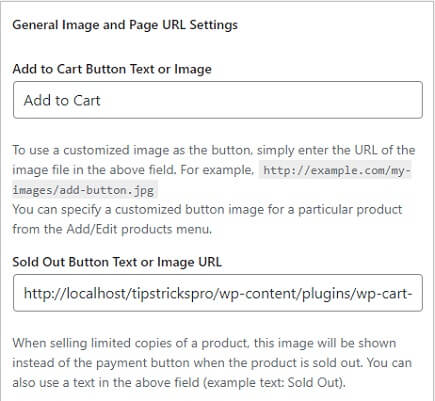 wordpress-eStore-plugin-general-image-page-url-settings-part1