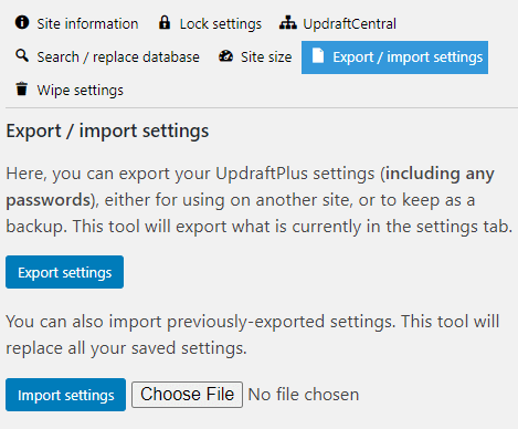 UpdraftPlus-backup-tutorial-advanced-tools-export-import-settings