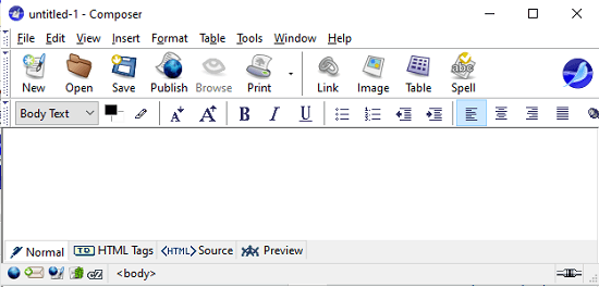 Seamonkey composer layout