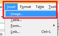 kompozer-select-insert-menu