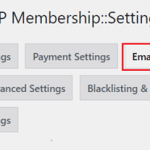 WordPress Simple Membership Email Settings