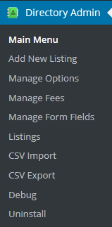 wordpress-business-directory-admin-menu