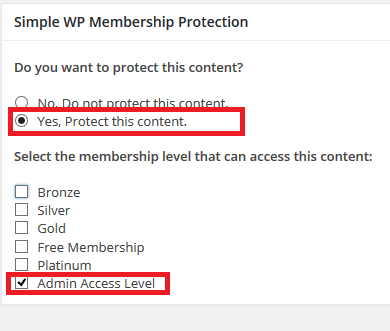 wordpress-simple-membership-protection-options