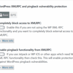 AIOS Plugin Pingback Protection Settings