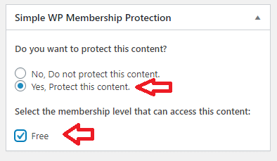 wordpress-simple-membership-assign-free-membership-level-to-protect-post