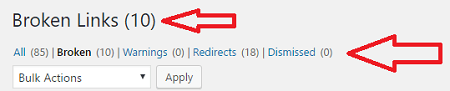 wordpress-broken-links-found