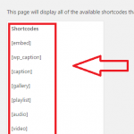 WordPress Website Display All Available Shortcode