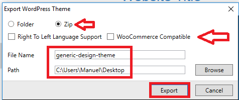 templatetoaster-wordpress-themes-export-options-settings