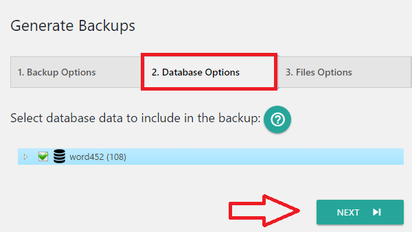 backup-wordpress-using-xcloner-database-options
