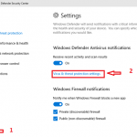 Windows 10 Defender Security Settings