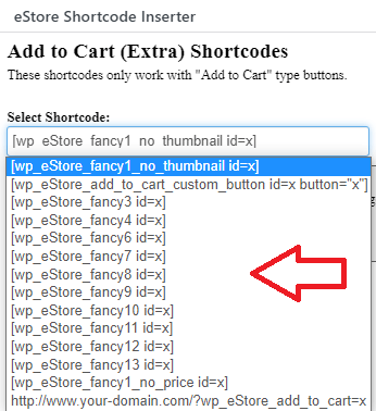 wordpress-eStore-plugin-add-to-cart-extra-shortcode-inserter