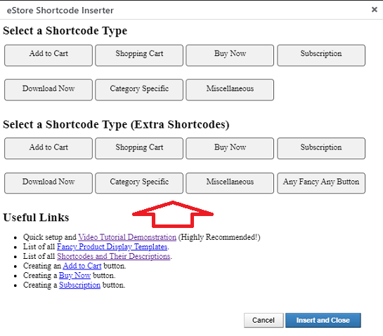 wordpress-eStore-plugin-extra-shortcode-inserter