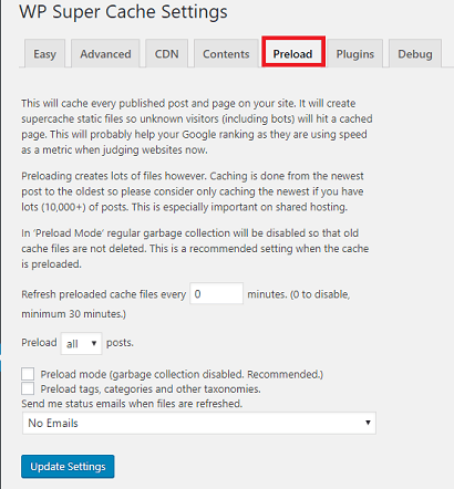 wp-super-cache-plugin-preload-settings