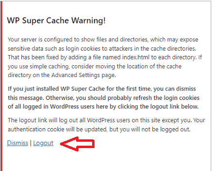 wp-super-cache-plugin-warning-message