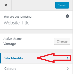 select-site-identity-menu-to-edit-vantage-theme-logo