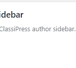 WordPress ClassiPress Theme Widgets Settings