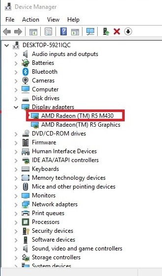 Driver amd radeon tm r5 graphics windows discount 10