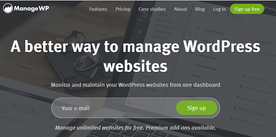 wordpress-managewp-services-logn-page