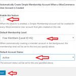 WP Simple Membership WooCommerce Addon Settings