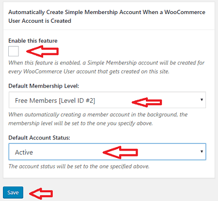 Simple membership and woocommerce