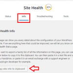 WP Info Using Health Check Plugin