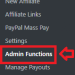 WordPress Affiliates Manager Admin Functions