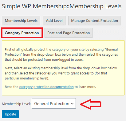 wordpress-simple-membership-category-protection-tab