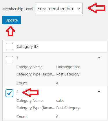 wordpress-simple-membership-level-assigned-to-category