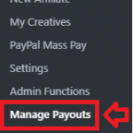 WordPress Affiliates Manager Manage Payouts