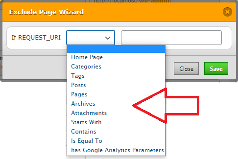 wp-fastest-cache-exclude-page-wizard
