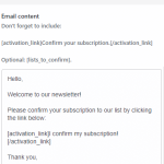MailPoet Signup Confirmation Settings